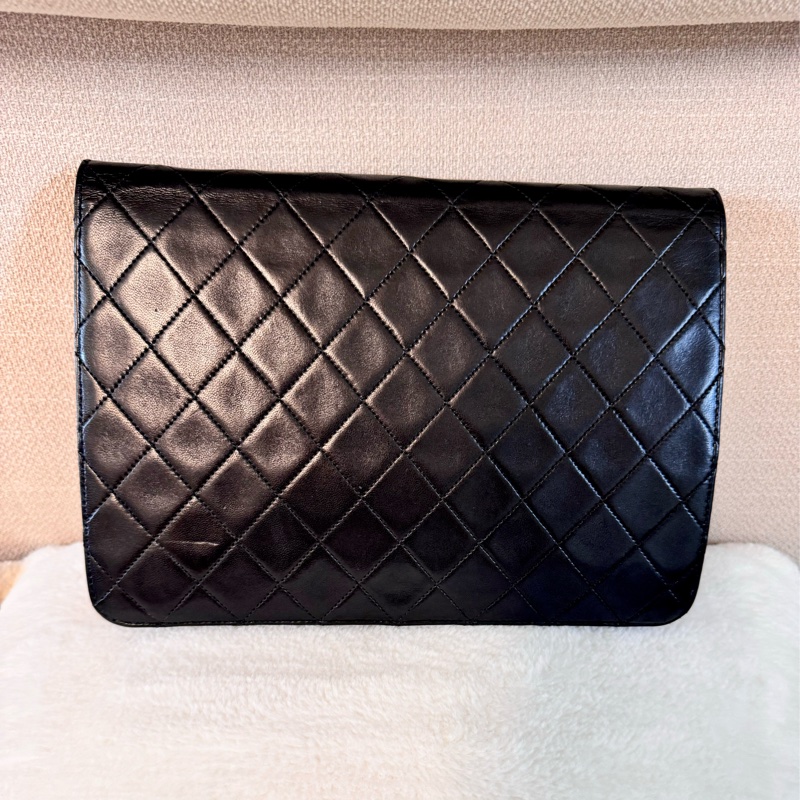 老香Chanel 黑金羊皮cf25 Vintage 有購證 原廠防塵袋-12