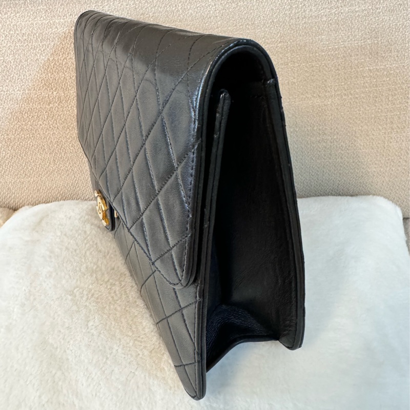 老香Chanel 黑金羊皮cf25 Vintage 有購證 原廠防塵袋-15