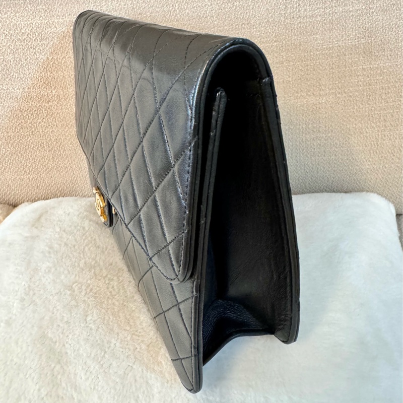 老香Chanel 黑金羊皮cf25 Vintage 有購證 原廠防塵袋-4