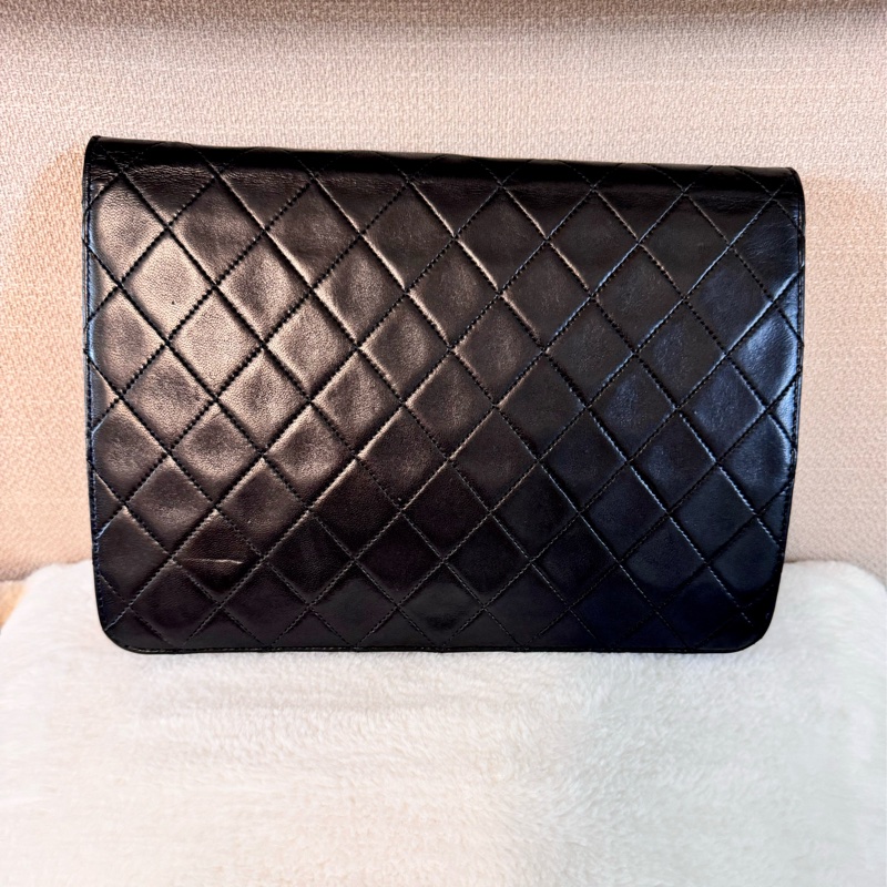 老香Chanel 黑金羊皮cf25 Vintage 有購證 原廠防塵袋-9