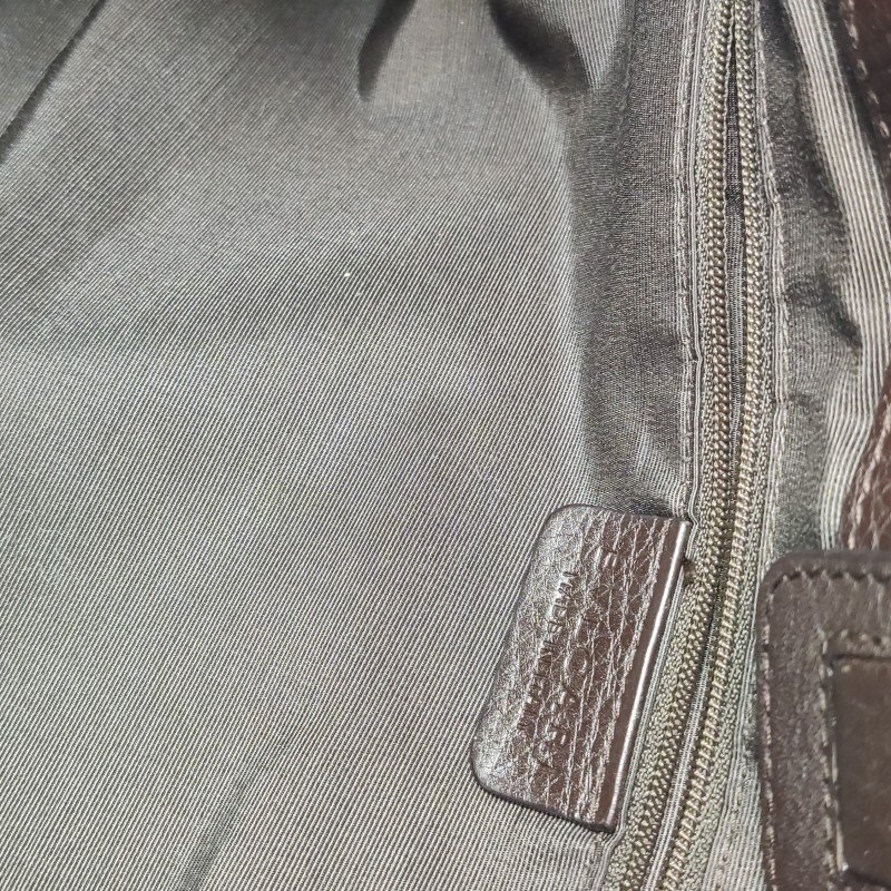 Bvlgari 牛皮 帆布 字母 Logo 抽繩 拉鍊 前袋 單肩包-8