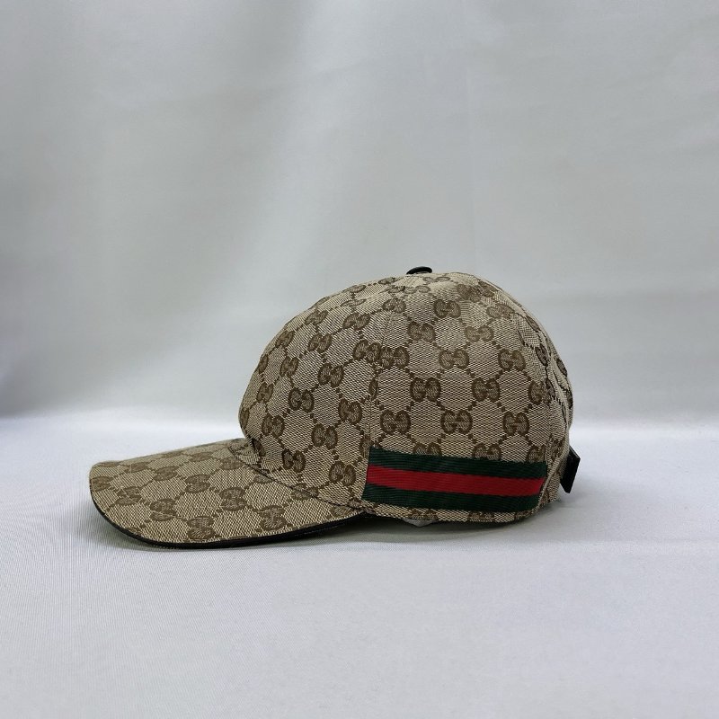 GUCCI GG帆布織帶老花棒球帽-2