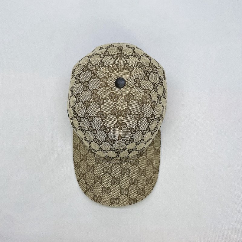 GUCCI GG帆布織帶老花棒球帽-3