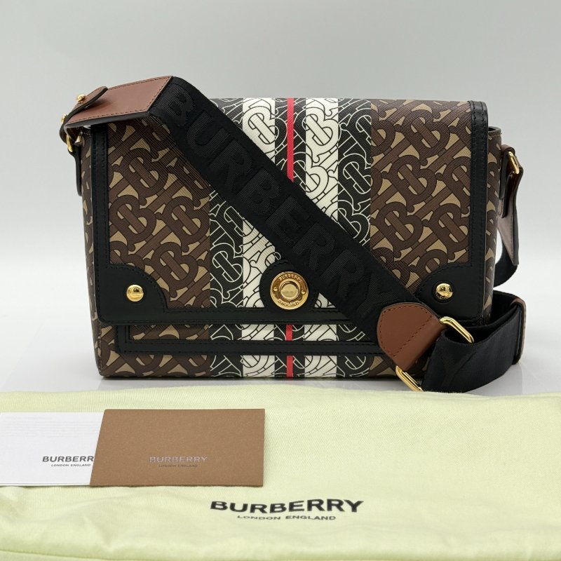 Burberry 巴寶莉 TB翻蓋 單肩 郵差包 斜挎包 拼色 PVC 金扣-0