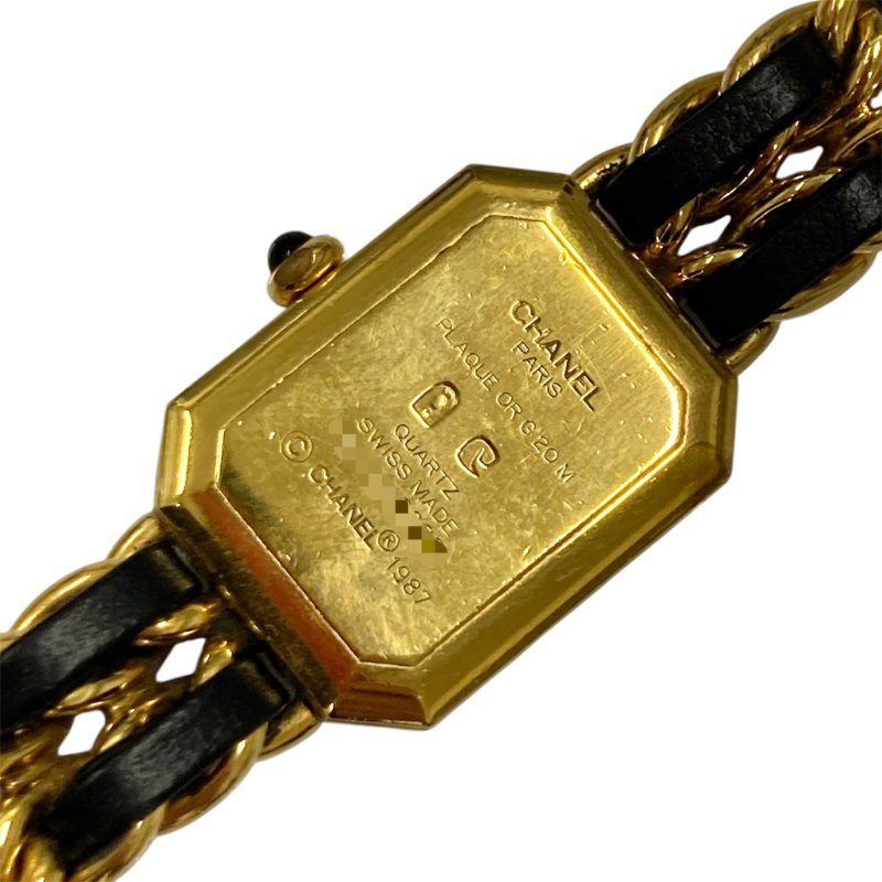 CHANEL 香奈兒 H0001 Premiere L 方糖 首映錶  SIZE:L 合金 石英錶 黑金-1