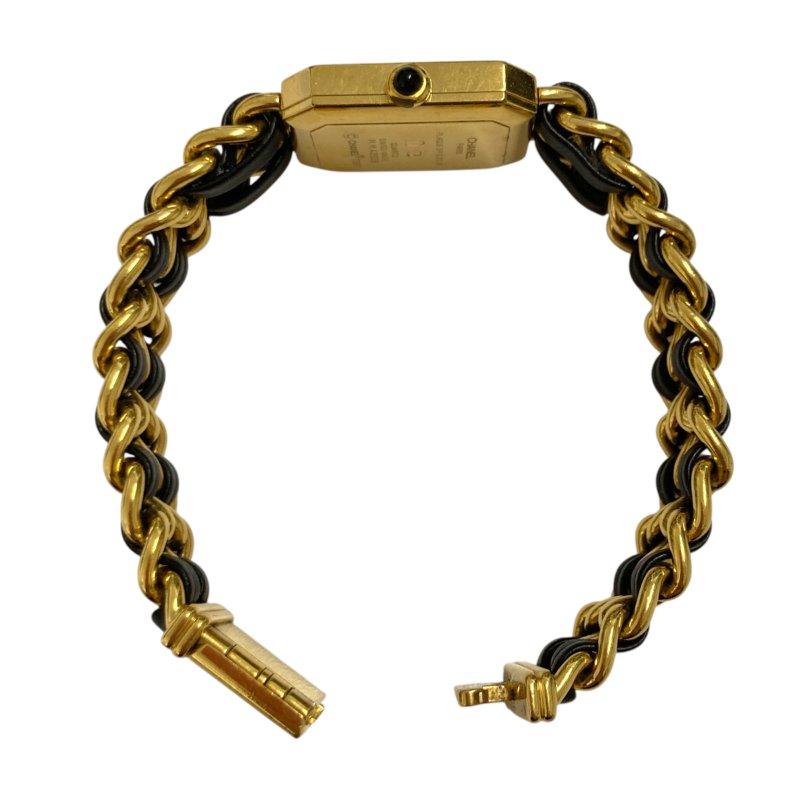 CHANEL 香奈兒 H0001 Premiere L 方糖 首映錶  SIZE:L 合金 石英錶 黑金-4