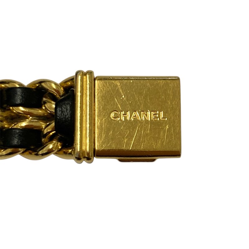 CHANEL 香奈兒 H0001 Premiere L 方糖 首映錶  SIZE:L 合金 石英錶 黑金-10