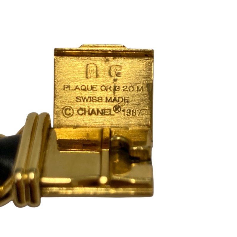 CHANEL 香奈兒 H0001 Premiere L 方糖 首映錶  SIZE:L 合金 石英錶 黑金-11