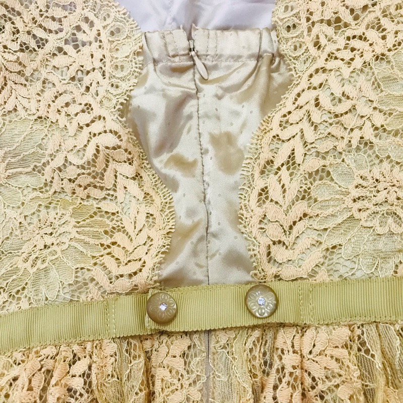 19)Lily Brown正品薑黃色蕾絲質感層次設計款洋裝 全新含吊牌原價6000-6
