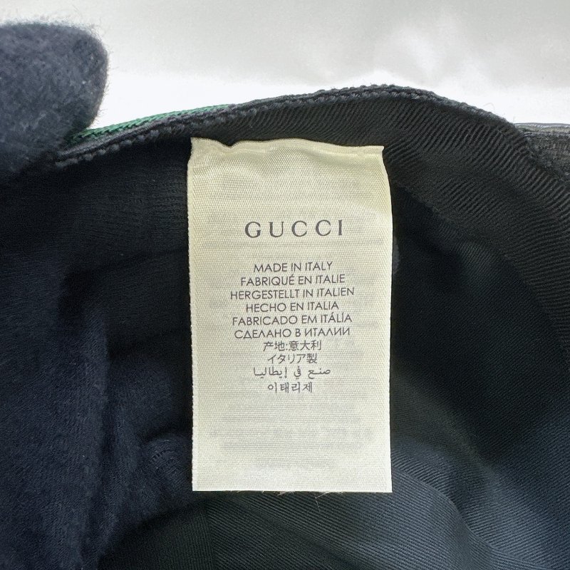 GUCCI GG帆布織帶黑花棒球帽-4