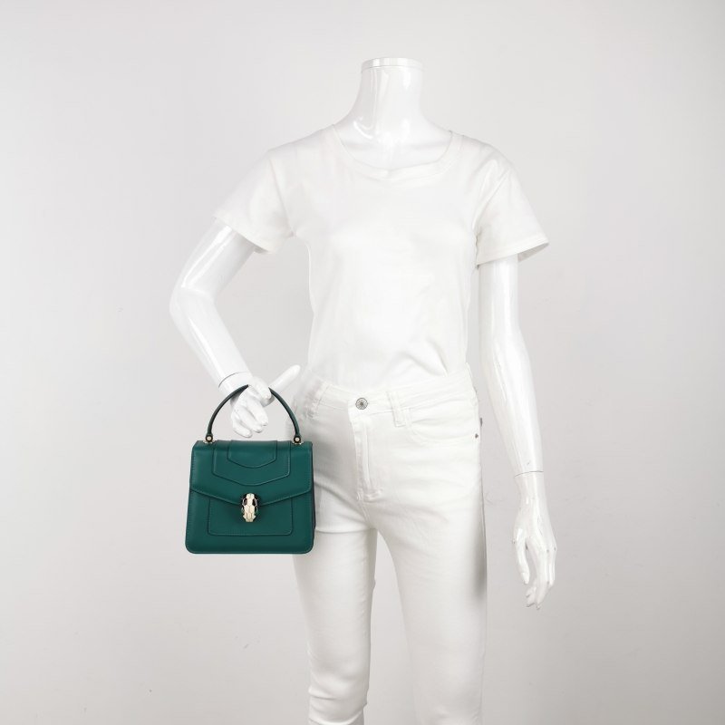 Bvlgari Serpenti Forever 蛇頭包 牛皮 純色 蛇頭 手提包-1