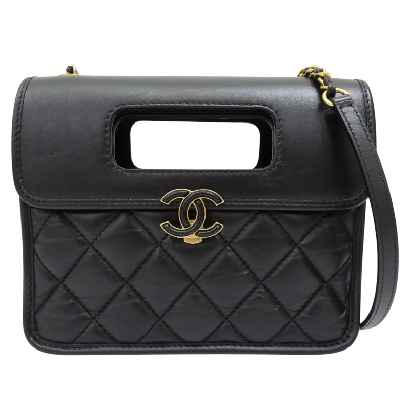 黑色 牛皮 鍊帶 肩背包 AS4025-0