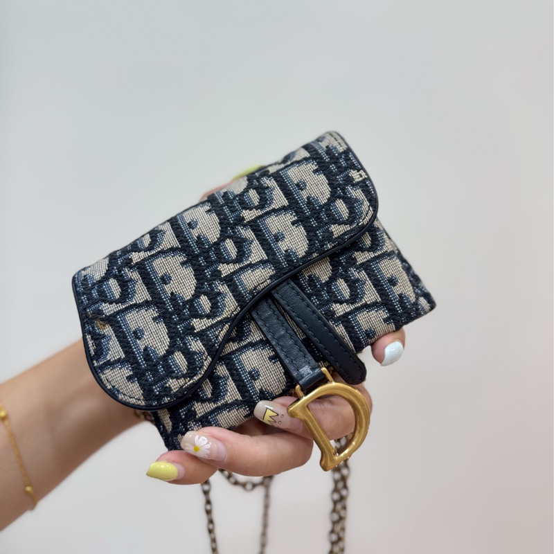 Dior 迪奧 Saddle Nano Pouch mini WOC 皮夾 皮包 短夾 錢包 零錢包 斜背包 肩背包-6