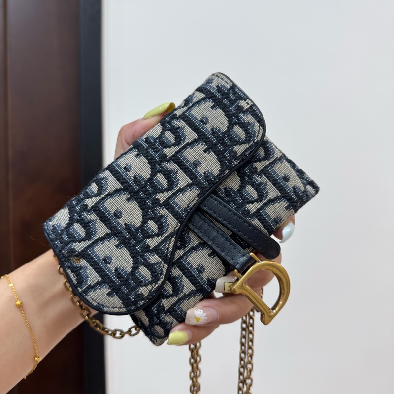 Dior 迪奧 Saddle Nano Pouch mini WOC 皮夾 皮包 短夾 錢包 零錢包 斜背包 肩背包-7
