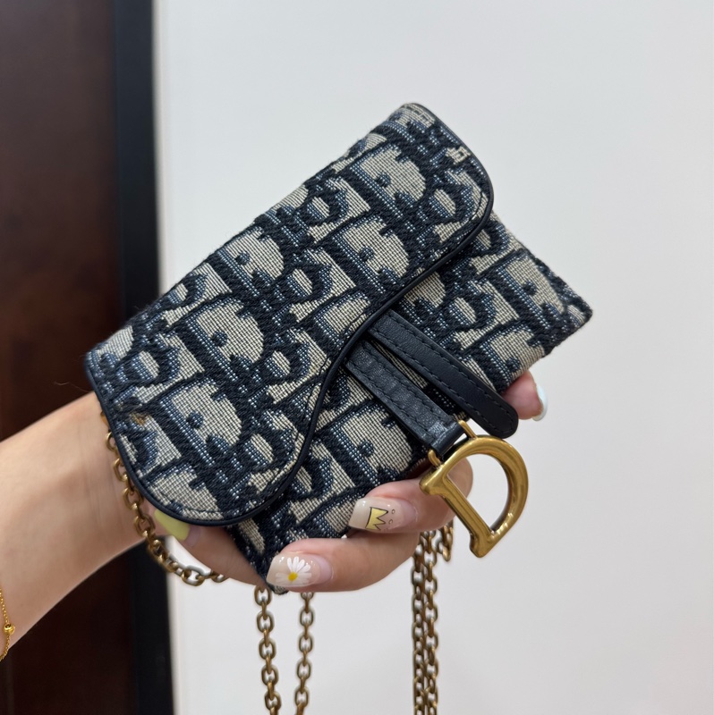 Dior 迪奧 Saddle Nano Pouch mini WOC 皮夾 皮包 短夾 錢包 零錢包 斜背包 肩背包-8