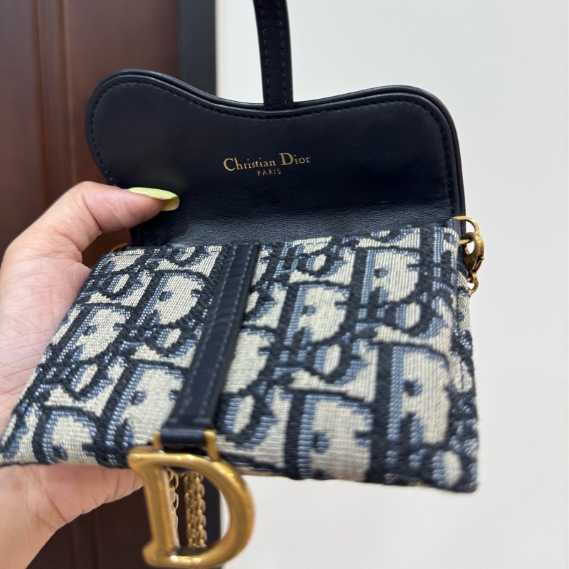 Dior 迪奧 Saddle Nano Pouch mini WOC 皮夾 皮包 短夾 錢包 零錢包 斜背包 肩背包-9