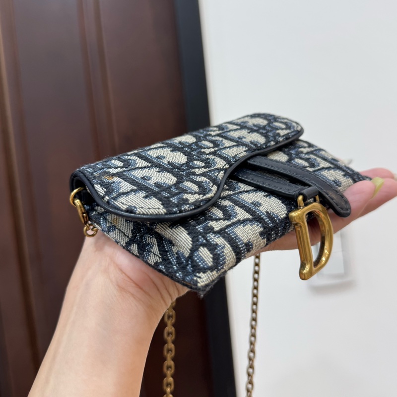 Dior 迪奧 Saddle Nano Pouch mini WOC 皮夾 皮包 短夾 錢包 零錢包 斜背包 肩背包-11