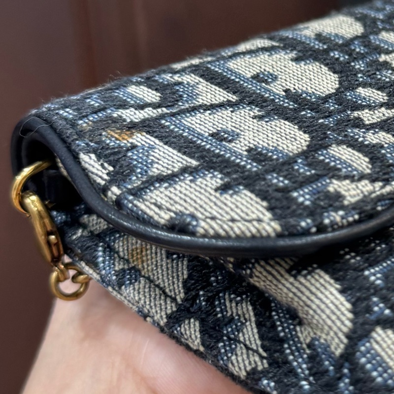 Dior 迪奧 Saddle Nano Pouch mini WOC 皮夾 皮包 短夾 錢包 零錢包 斜背包 肩背包-26