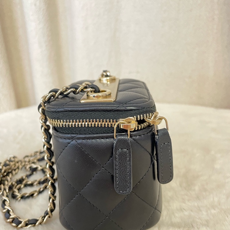 Chanel/香奈兒 trendy-cc 黑金羊皮小盒子斜挎包-2