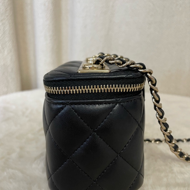 Chanel/香奈兒 trendy-cc 黑金羊皮小盒子斜挎包-3