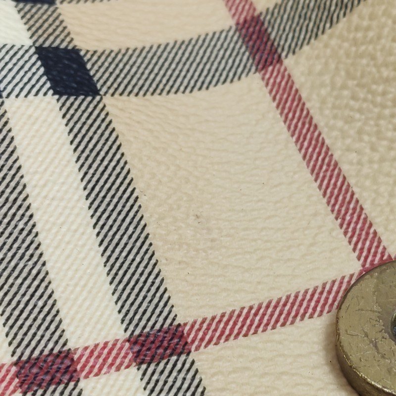 Burberry 牛皮 拼色 格紋 針扣 手提包-16