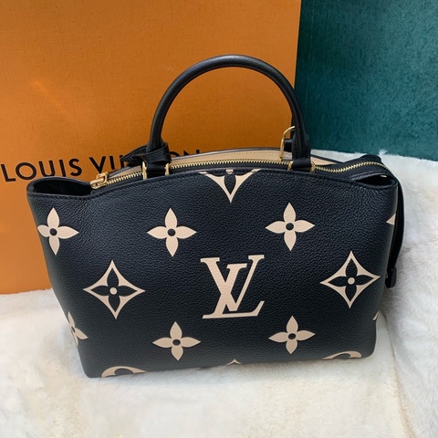 LV PETIT PALAIS 雙色大老花壓紋手袋  I679NY