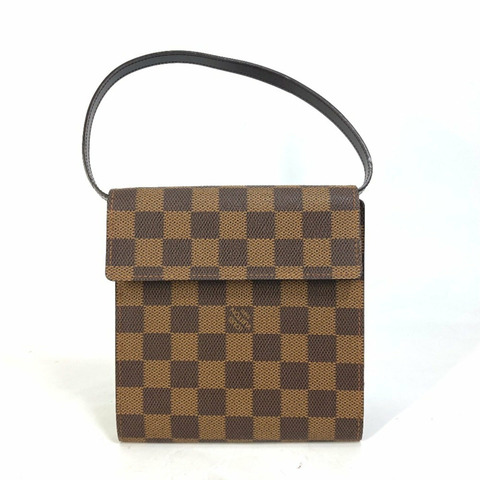 LOUIS VUITTON M99074 Damier CD 盒/DVD 盒/袋，日本 20 週年限量版手提包，帆布，女款，墨棕色