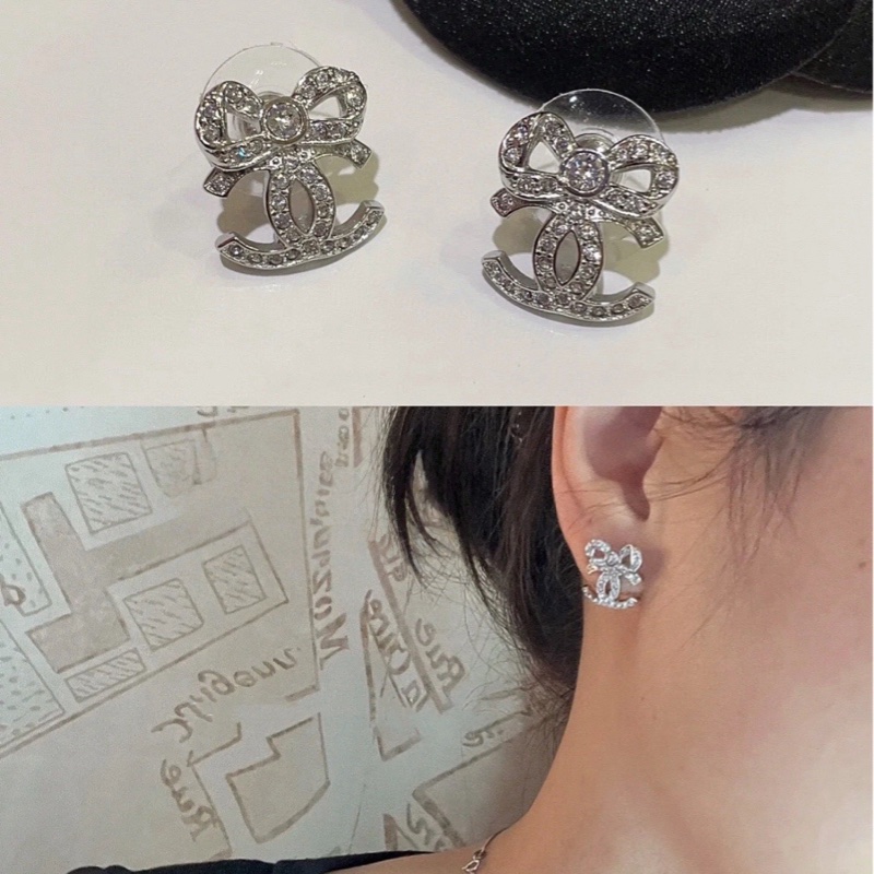 Chanel 香奈兒 經典蝴蝶結 雙C耳釘-5