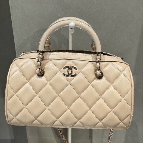 Chanel保齡球包 駝色