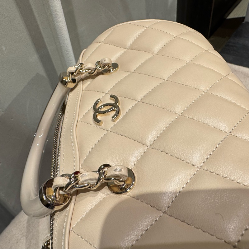 Chanel保齡球包 駝色-10