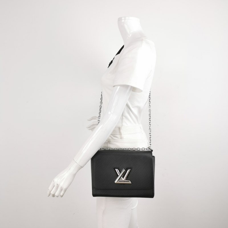 Louis Vuitton (LV) Twist 中號 牛皮 水波紋 LV旋轉鎖扣 斜背包 單肩包-1