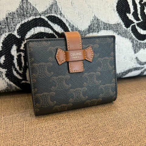 *SHIHNS名牌精品*CELINE 凱旋門老花短夾