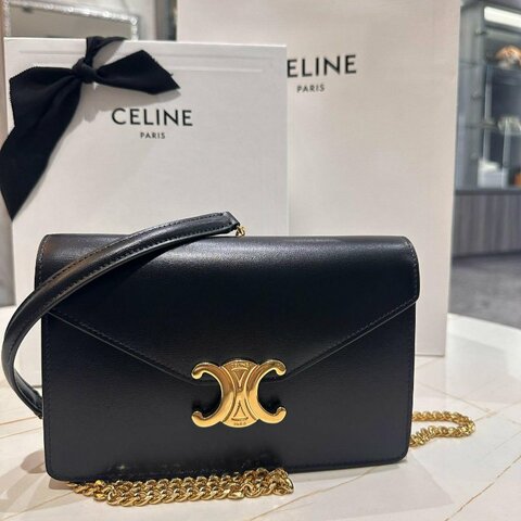 *SHIHNA名牌精品*CELINE 亮面牛皮Margo WOC
