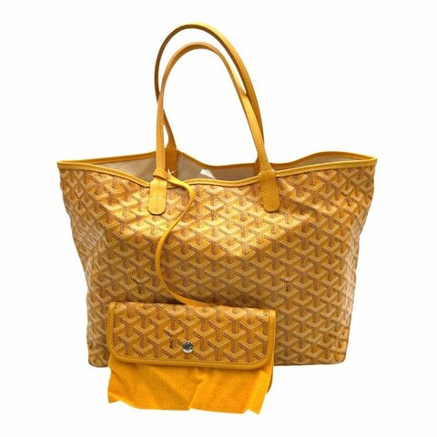 【美收精品】GOYARD 黃色老花手提袋 B-737【隔月月中將轉賣至日本 上架期限30天】