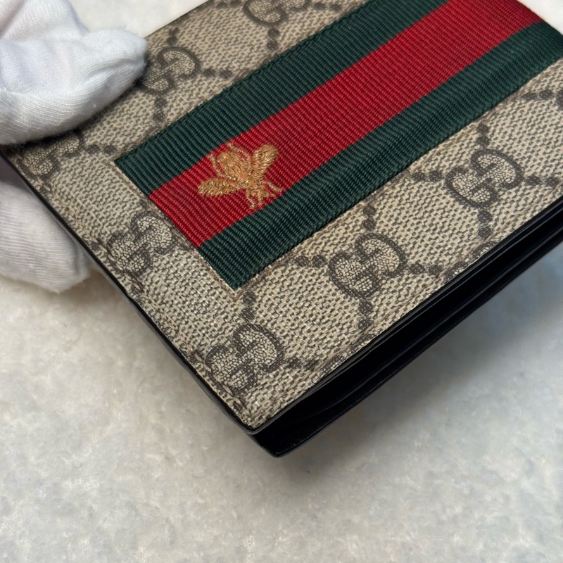 Gucci蜜蜂老花短夾-4