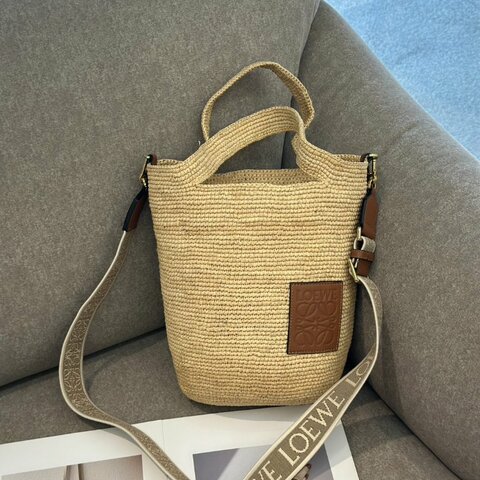 LOEWE Slit 草編托特包 - mini自然色