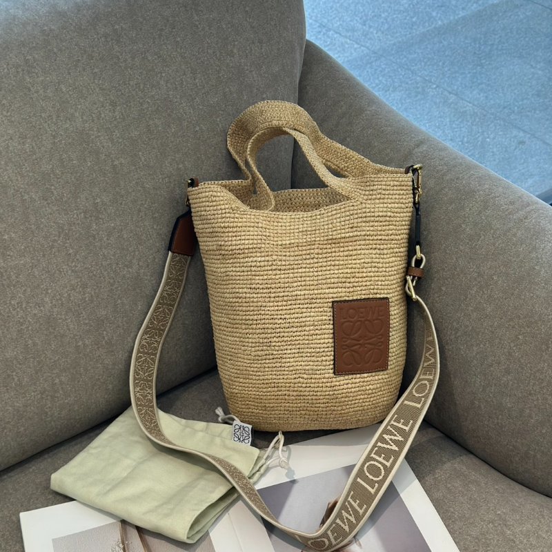 LOEWE Slit 草編托特包 - mini自然色-8
