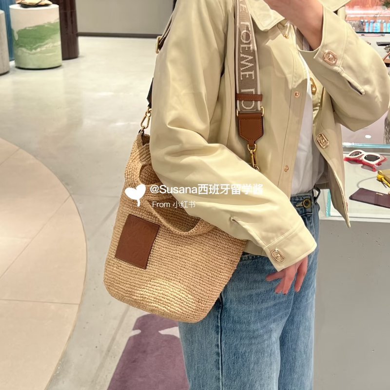 LOEWE Slit 草編托特包 - mini自然色-9