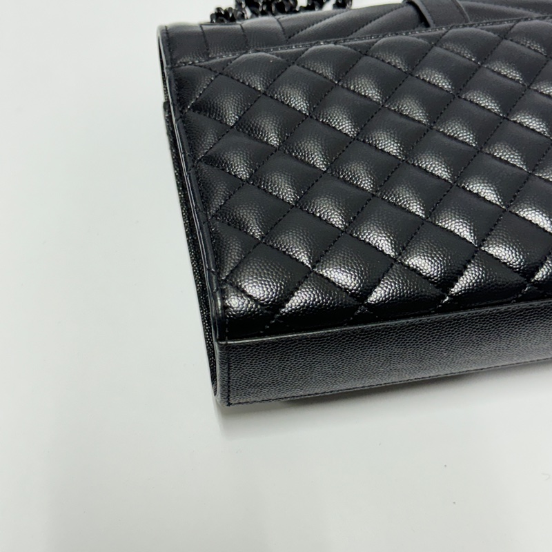 （近全新品💝） YSL 聖羅蘭 “so black” 全黑 信封斜背包 專櫃96500！-12