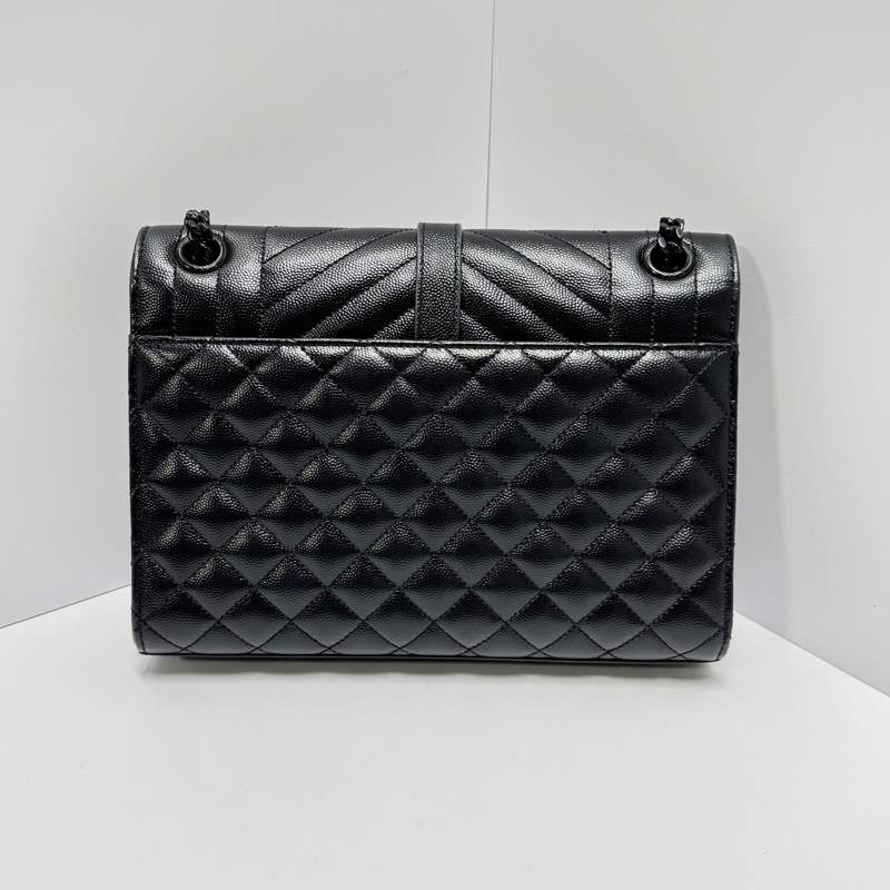 （近全新💝） YSL 聖羅蘭 “so black”全黑 信封斜背包 專櫃96500-6