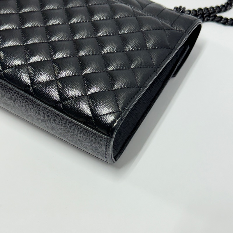 （近全新💝） YSL 聖羅蘭 “so black”全黑 信封斜背包 專櫃96500-14
