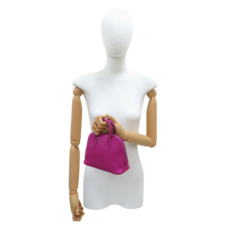 玫瑰紫 Evercolor 皮革 Bolide 1923 Mini 柏莉包 兩用包 C刻【HERMES 愛馬仕】 075180CK-7