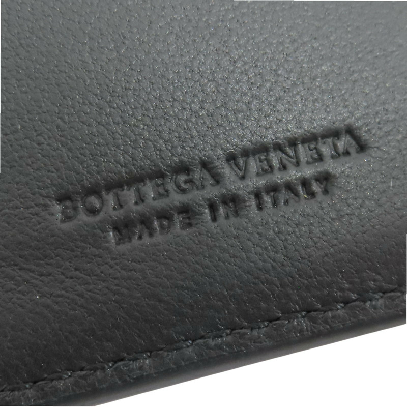 黑色 編織羊皮 扣式兩折中夾-11