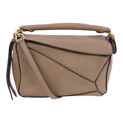 LOEWE 牛皮皮革Mini Puzzle金扣手挽肩背兩用袋