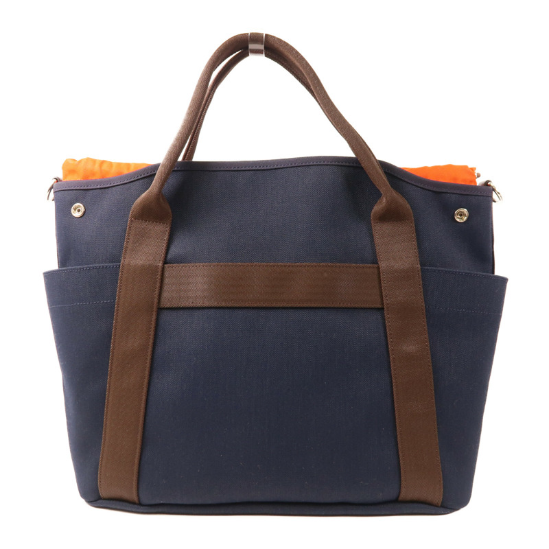 HERMES 帆布The Grooming Bag銀扣手挽肩背兩用袋-1