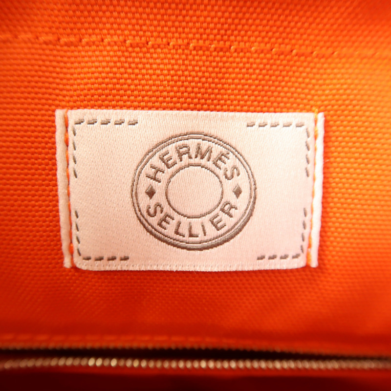 HERMES 帆布The Grooming Bag銀扣手挽肩背兩用袋-5