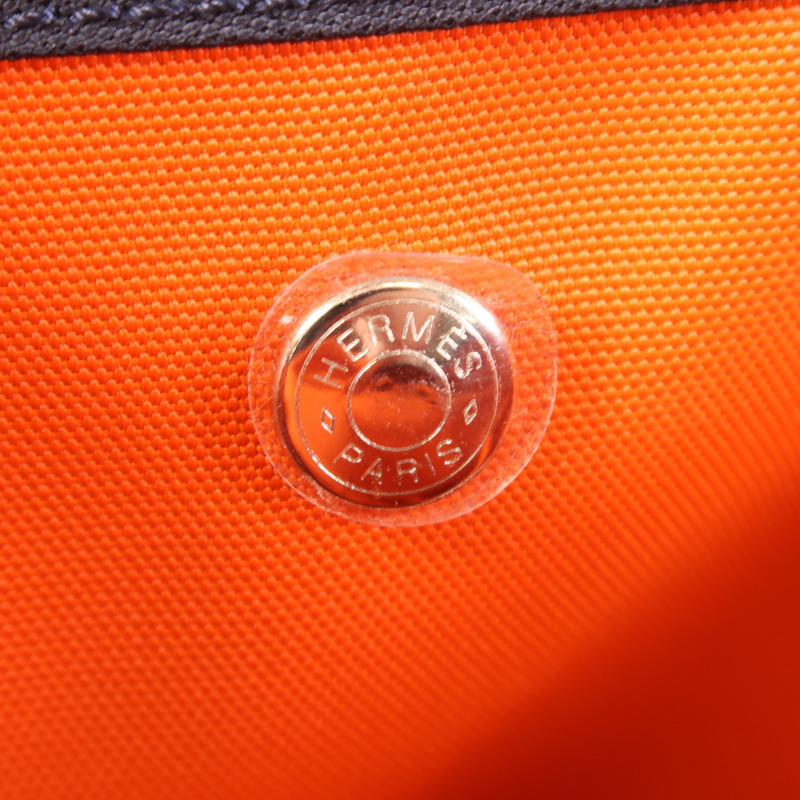 HERMES 帆布The Grooming Bag銀扣手挽肩背兩用袋-7
