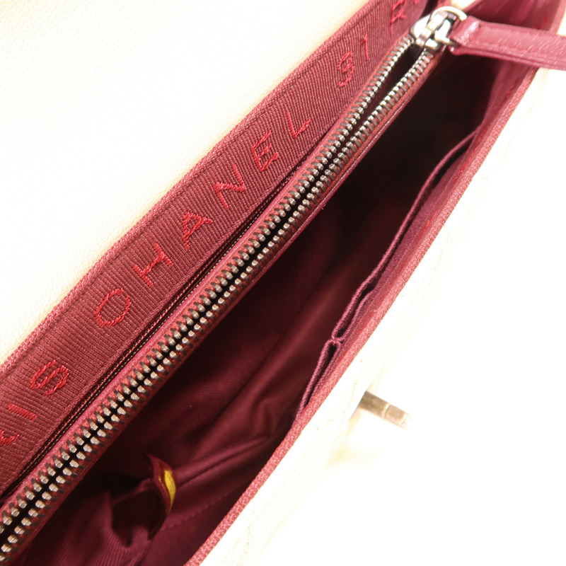 CHANEL 牛皮皮革Chain Shoulder銀扣鏈帶肩背袋-4