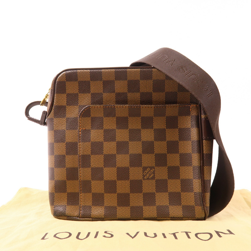 LOUIS VUITTON Damier Olaf PM金扣肩背袋-8