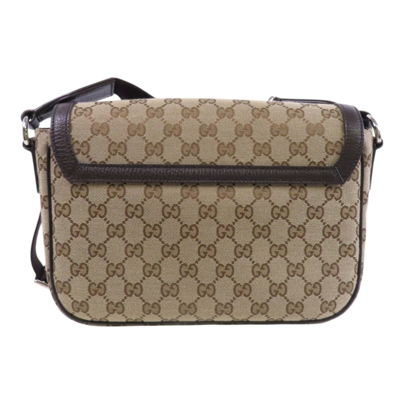 GUCCI GG帆布Shoulder Bag銀扣肩背袋-1
